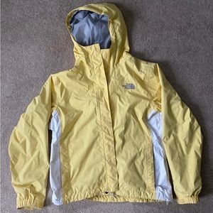 North face yellow rain jacket